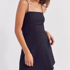 Silence + Noise UO Black Pinstripe Mini Dress // Size L